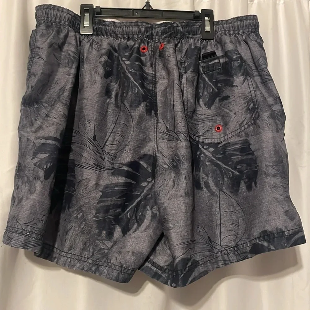 Speedo Swim Shorts xl Trunks Hawaiian Gray Red accents Great Condition mens - Picture 2 of 11
